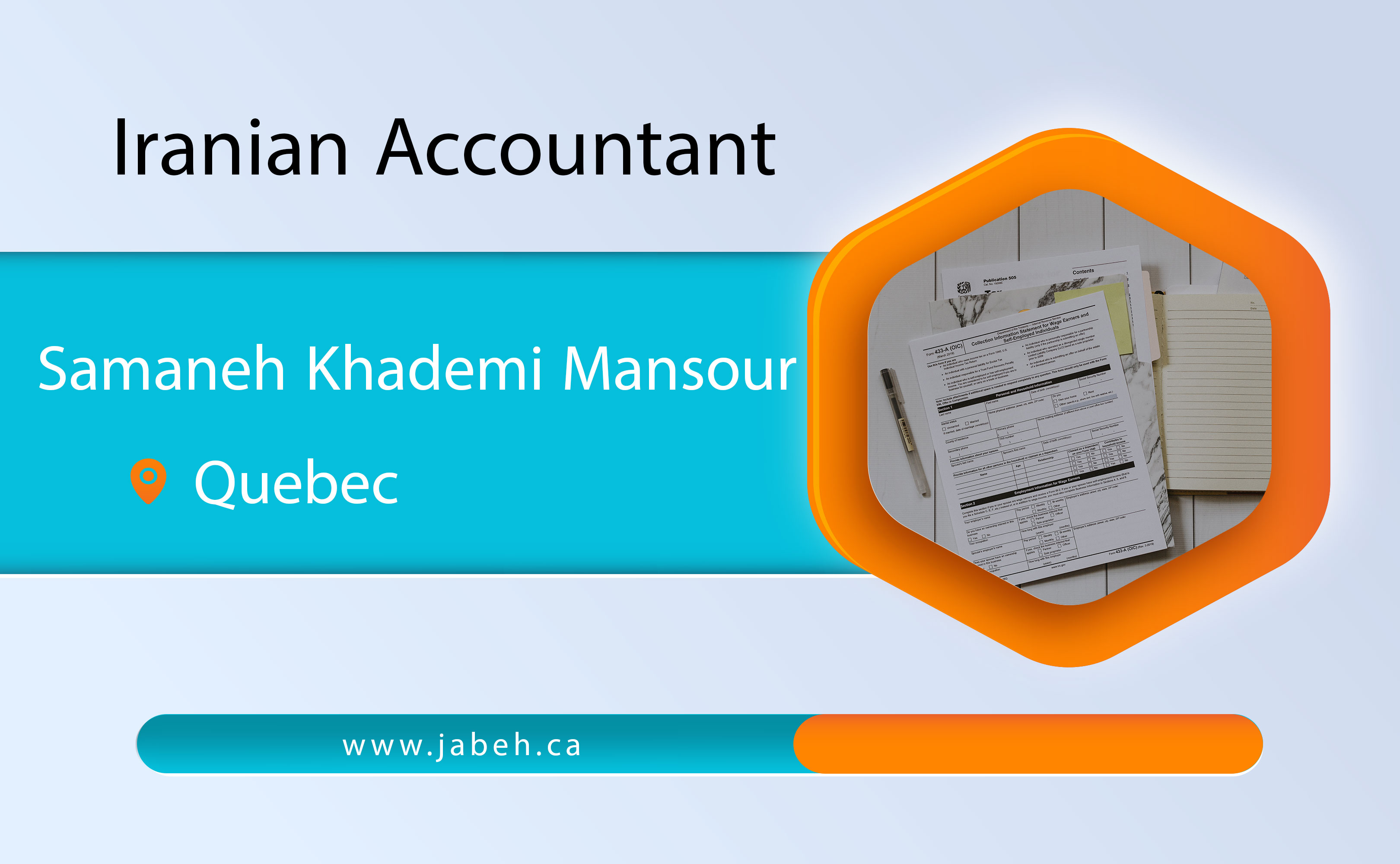Iranian accountant Samaneh Khademi Mansour in Quebec