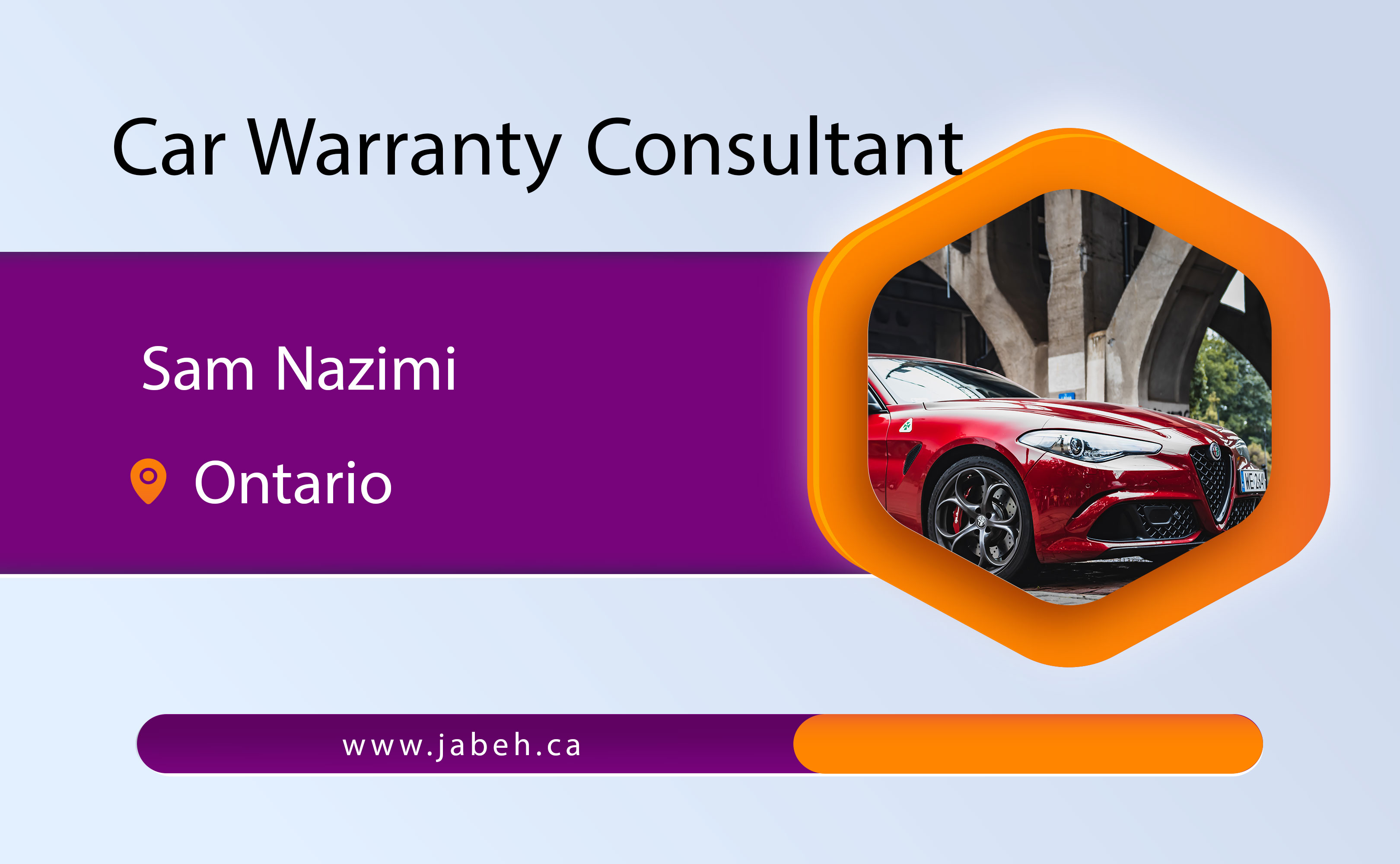 Iranian car warranty consultant Sam Nazimi in Ontario