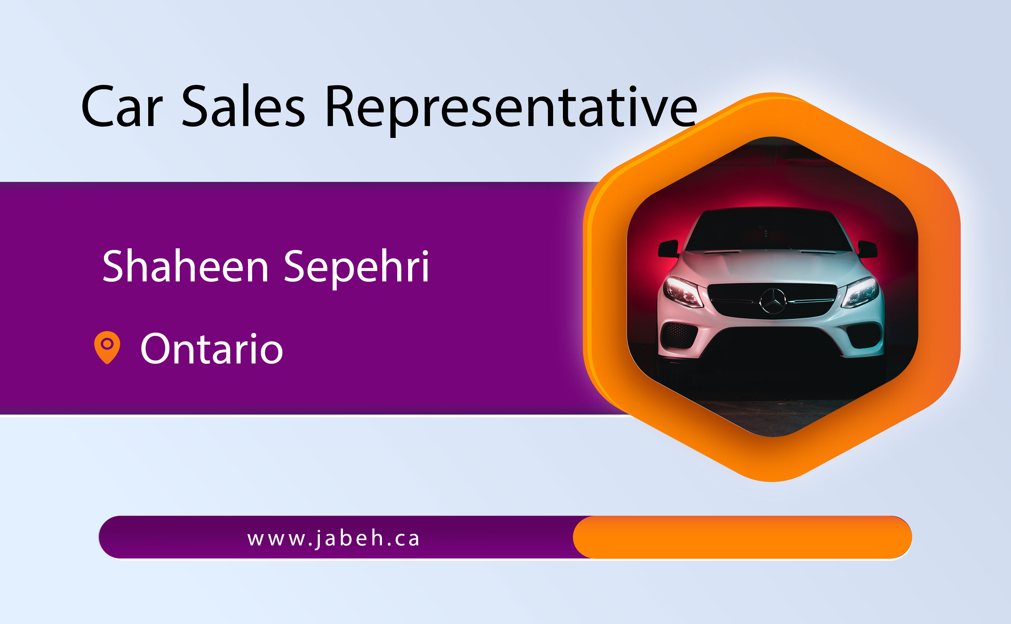 Iranian representative of Shahin Sepehri car sales in Ontario