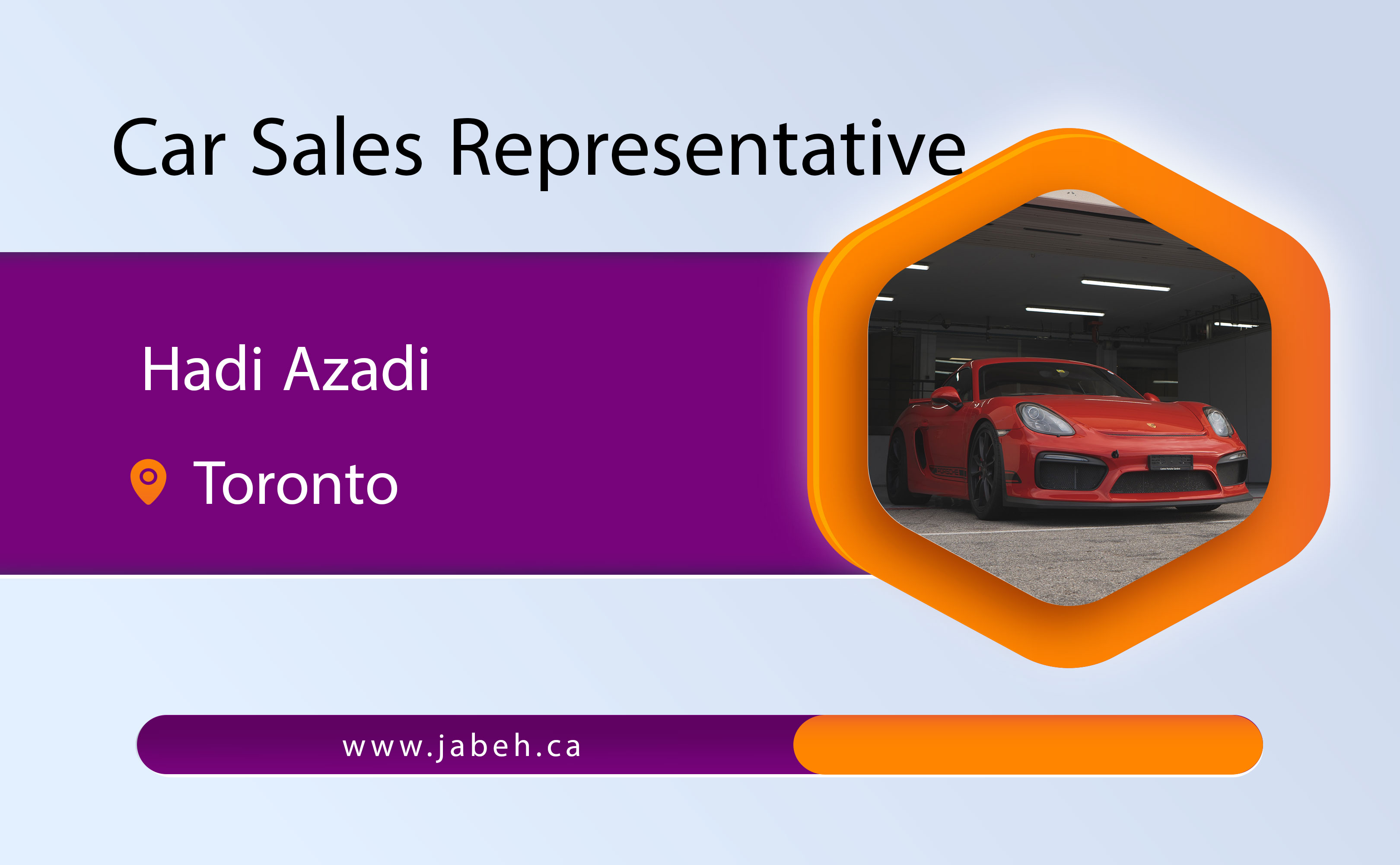 Iranian sales representative of Hadi Azadi cars in Toronto