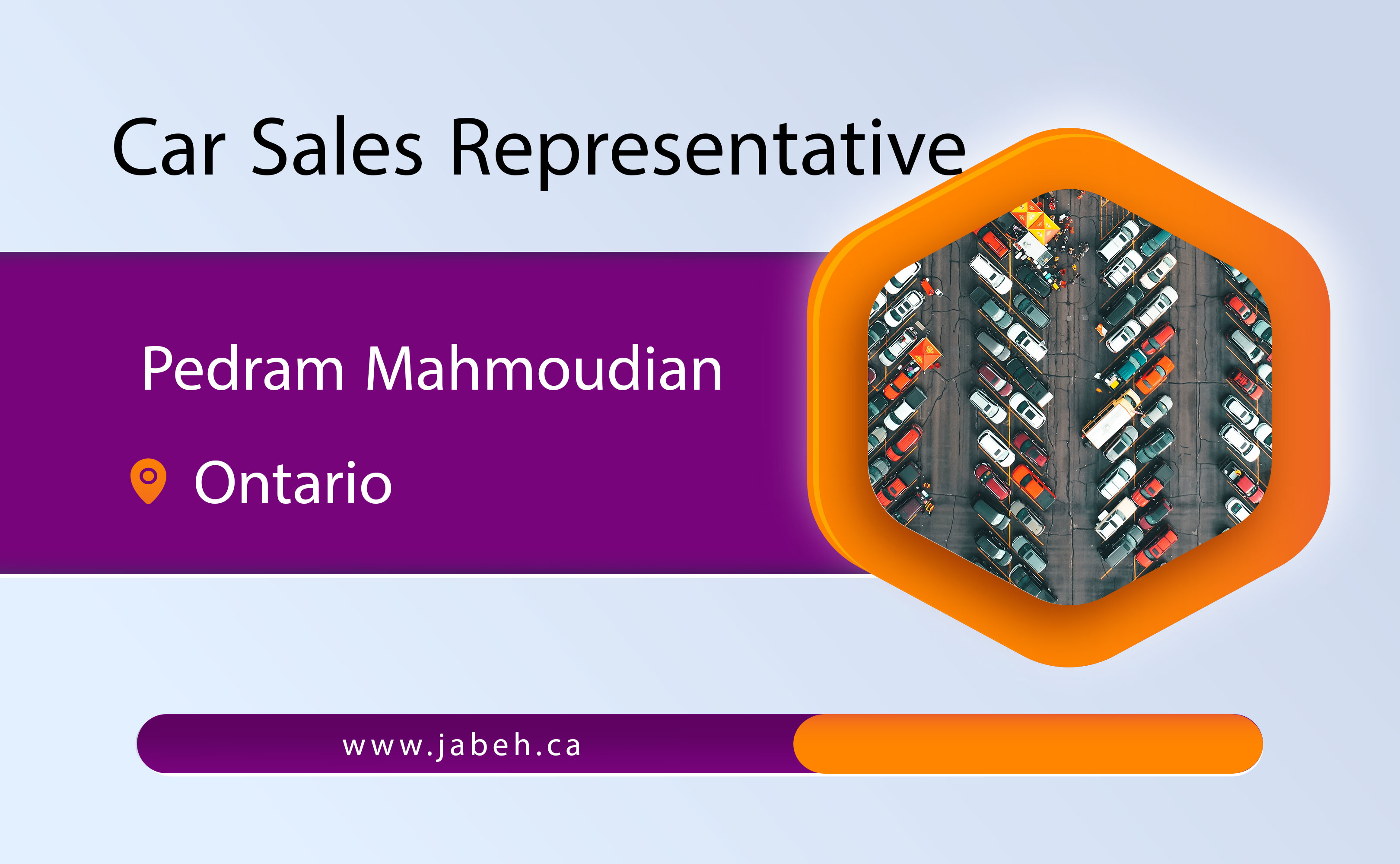 Pedram Mahmoudian Iranian car sales representative in Ontario