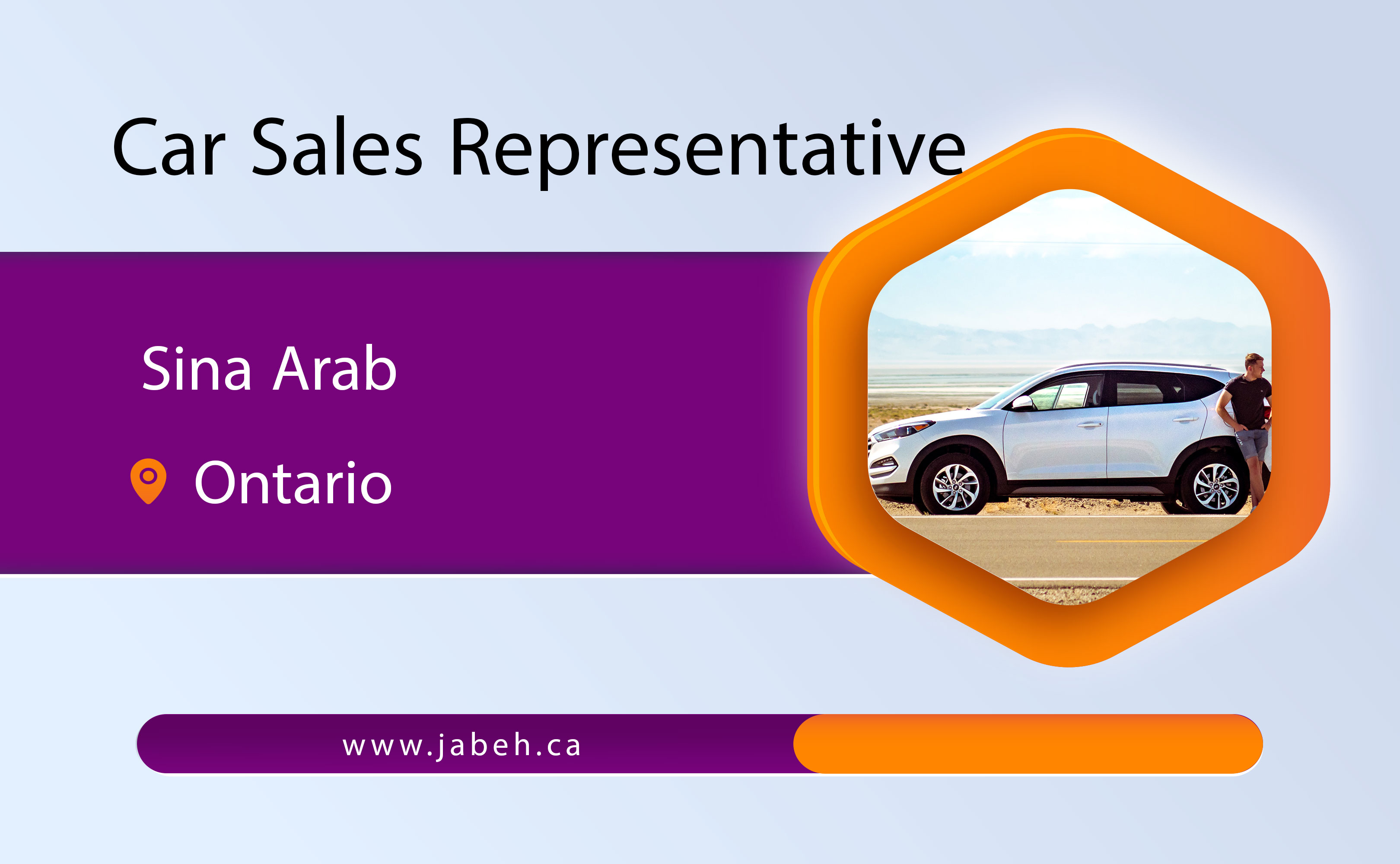 Iranian sales representative of Sina Arab cars in Ontario