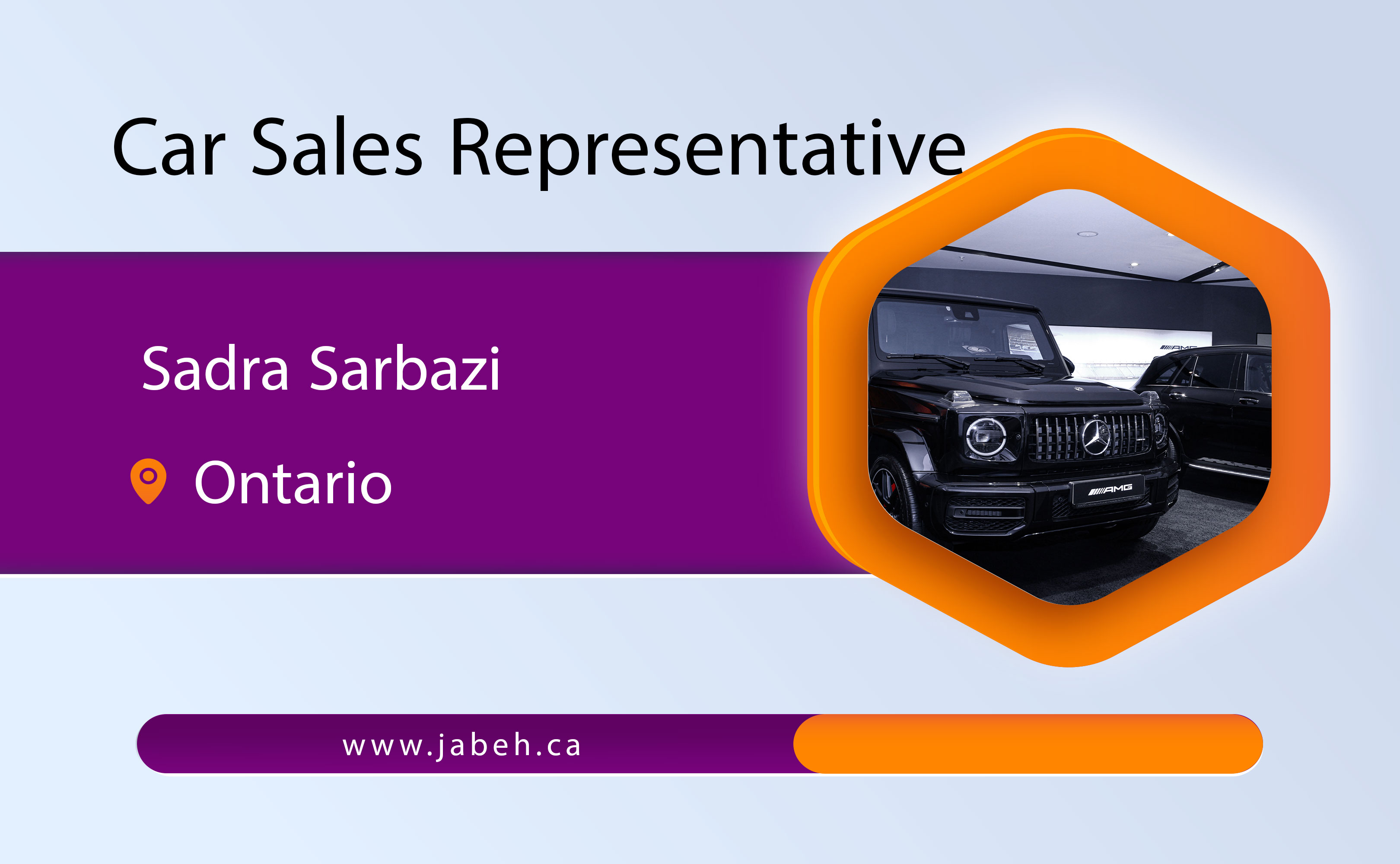 Iranian sales representative of Sadra Sarzabi cars in Ontario