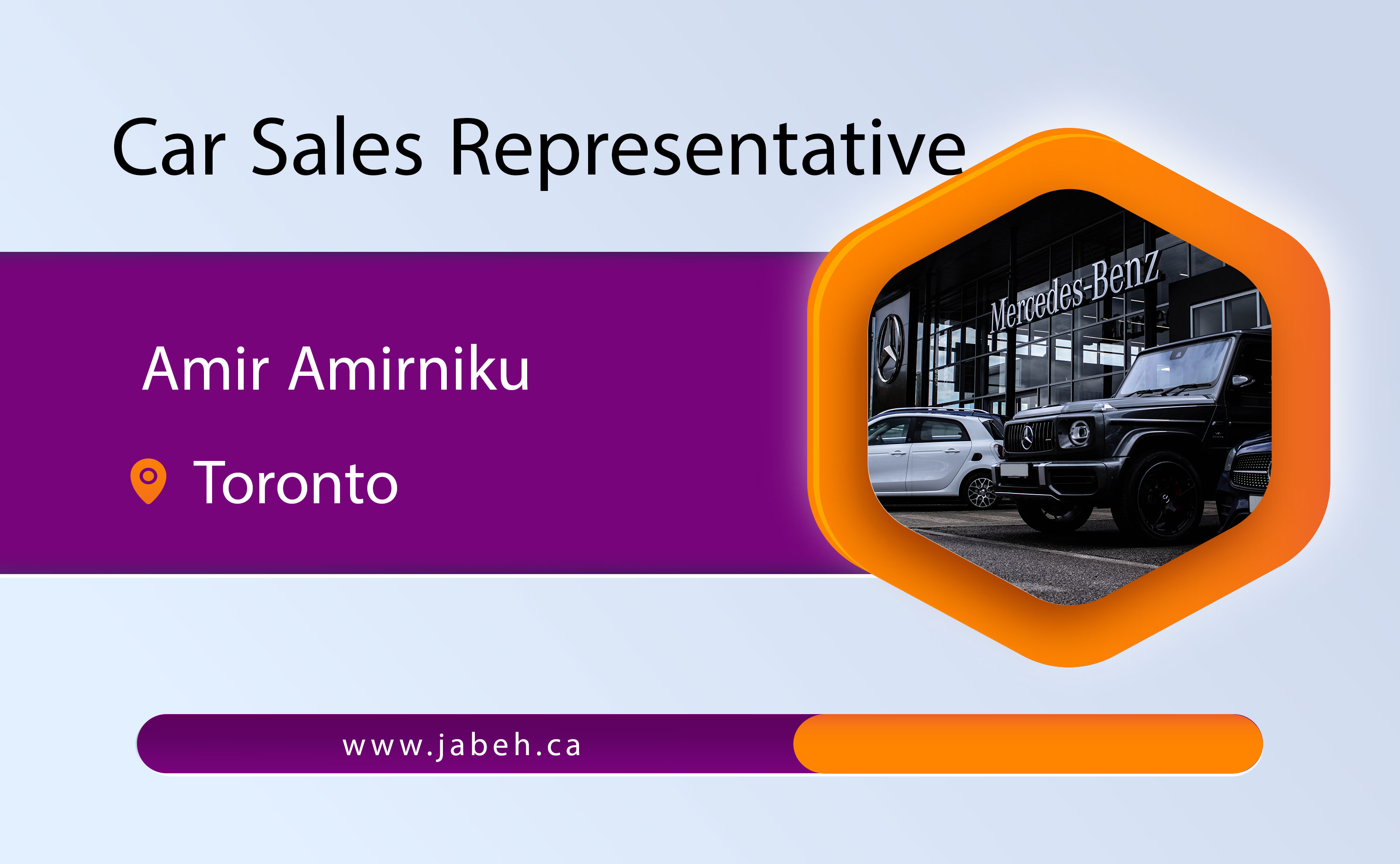 Iranian automobile sales representative Amir Amirniku in Toronto