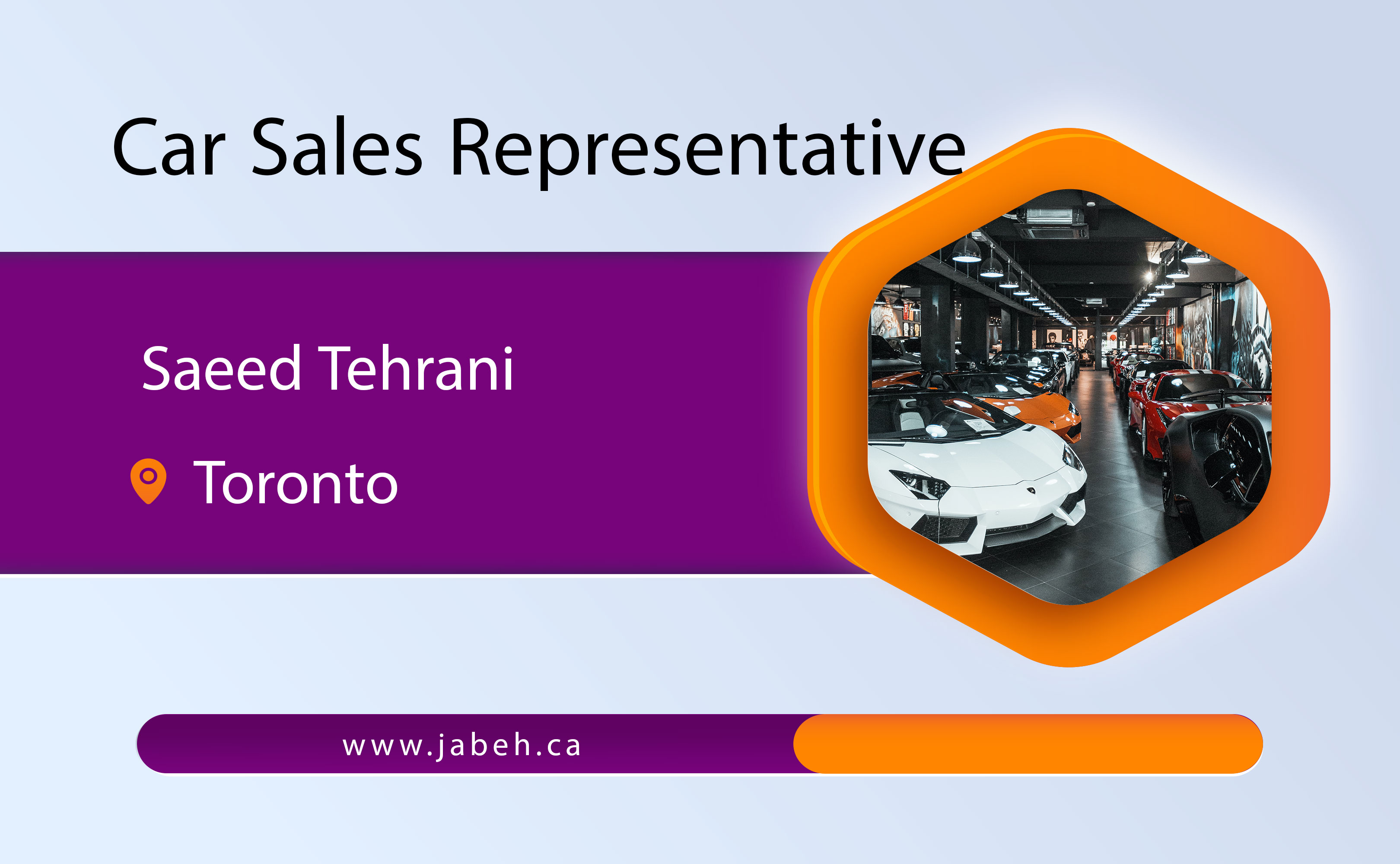 Iranian car sales representative Saeed Tehrani in Toronto